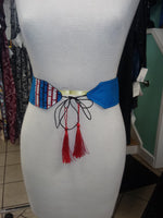 Reversible Tassel Belt in Handwoven African Wax Block Cotton