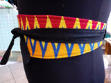 Reversible African Kente Cloth Obi Belt