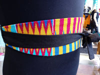 Reversible African Kente Cloth Obi Belt