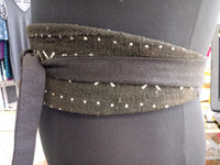 Reversible Mudcloth and Denim Obi Belt