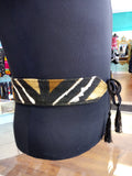 Reversible Mudcloth and Denim Tassel Belt