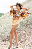 Flirty Gold Petal Shorts