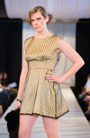 Yellow and Black Swiss Dot Lace Dress