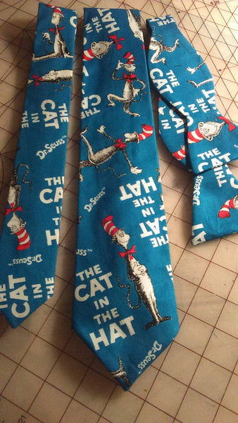 Dr. Seuss' The Cat in the Hat Neckties in bow tie, skinny tie, and standard tie styles, kids or adult sizes