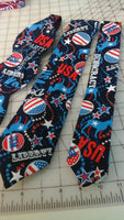 Democratic Party Neckties in bow tie, skinny tie, and standard tie styles, kids or adult sizes