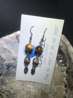 Tigers Eye Drop Earrings with Stainless Steel Ear wires