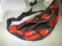 Cleveland Browns Hip Bag with Logos in Orange and Brown