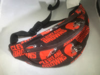 Cleveland Browns Hip Bag with Logos in Orange and Brown